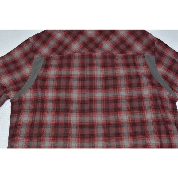 Under Armour UA Tradesman Flex LS Men's Shirt Size L Red Plaid Flannel Snap Up - Picture 10 of 14